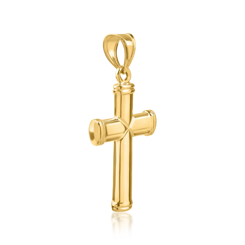 Pandantiv cruce din aur galben pentru barbati - imagine 2