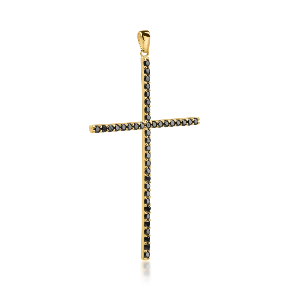 Pandantiv cruce din aur galben - imagine 2