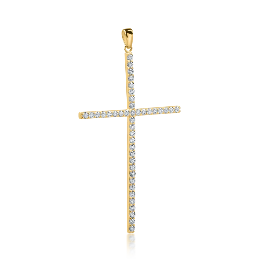 Pandantiv cruce din aur galben - imagine 2