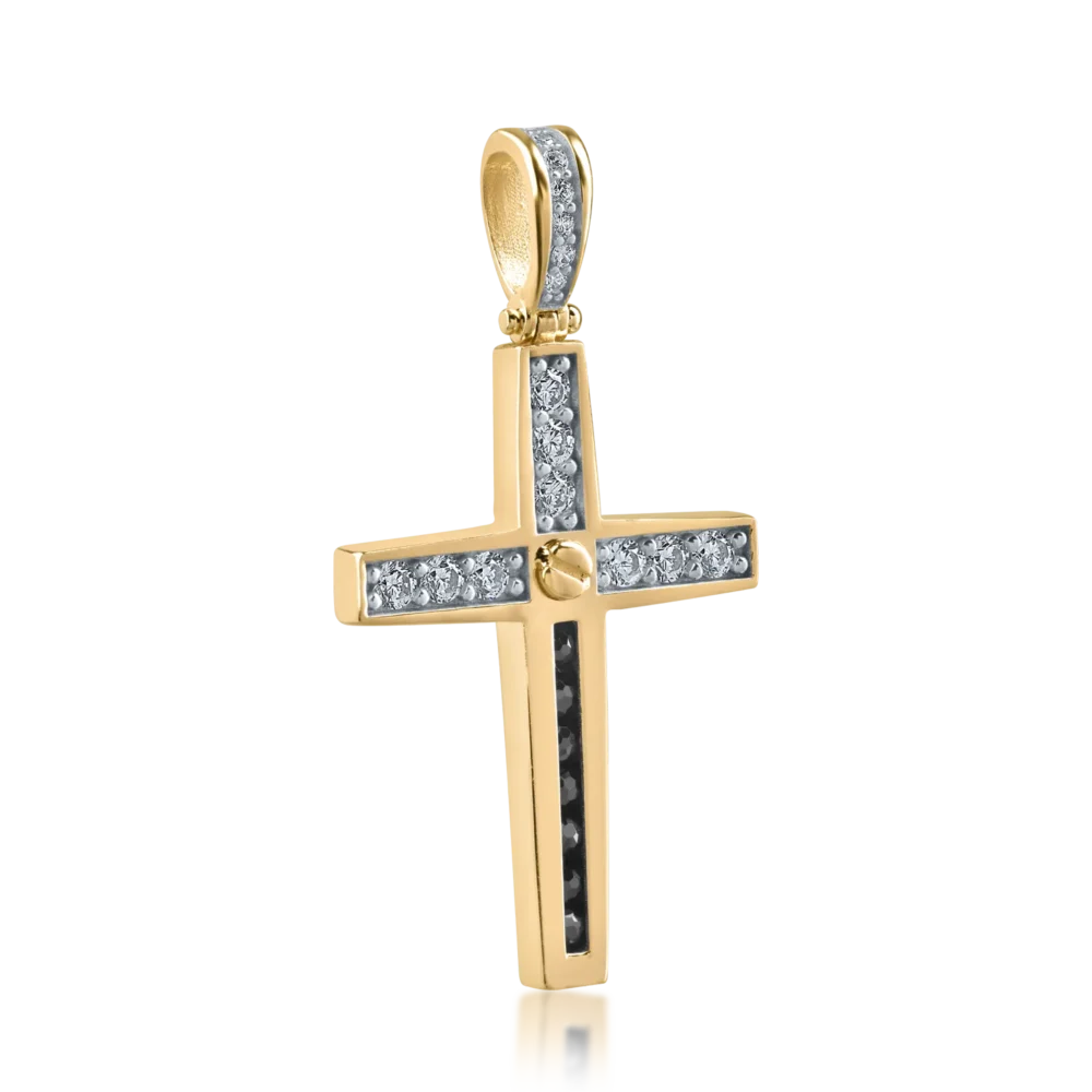 Pandantiv cruce din aur galben - imagine 2