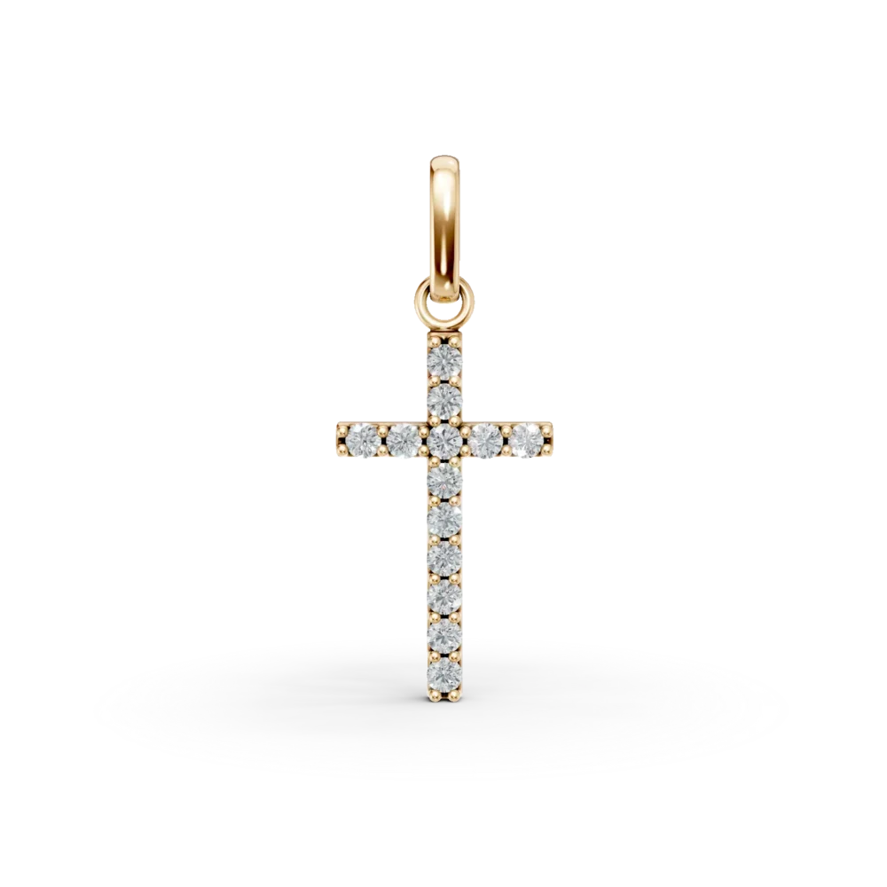 Pandantiv cruce din aur galben