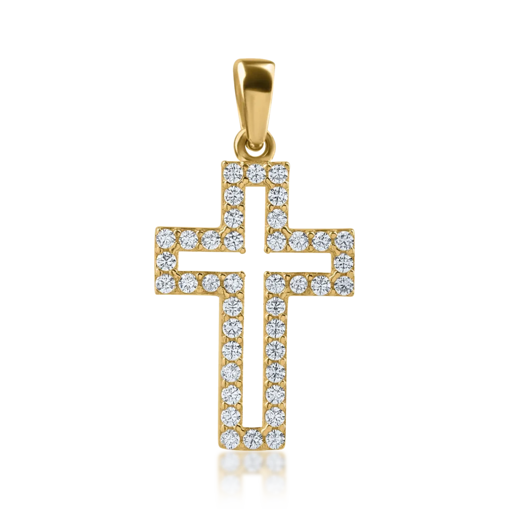 Pandantiv cruce din aur galben
