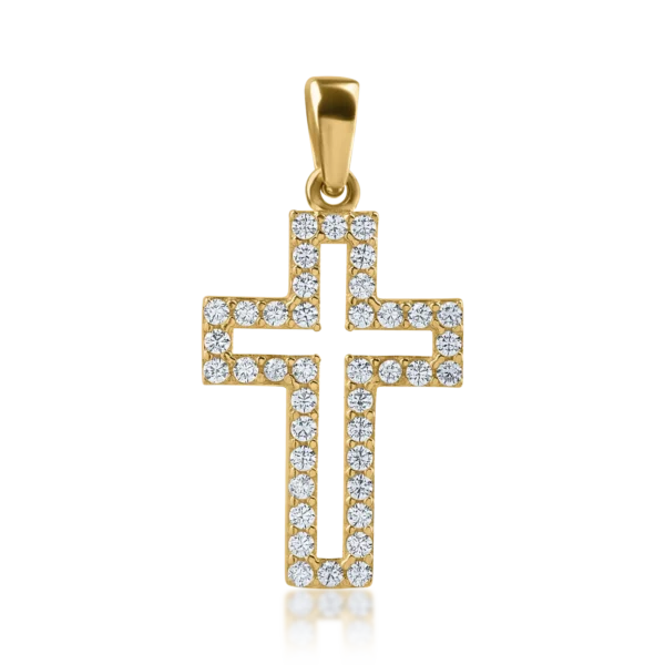 Pandantiv cruce din aur galben