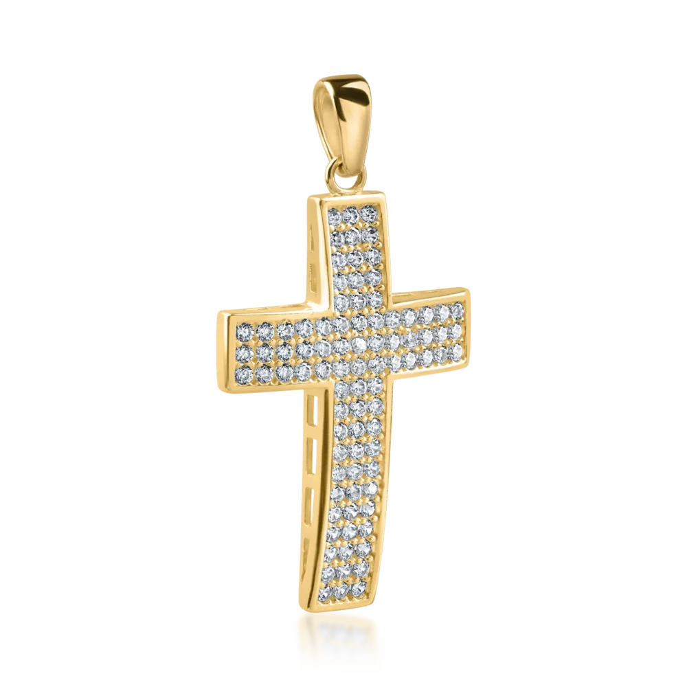 Pandantiv cruce din aur galben - imagine 2