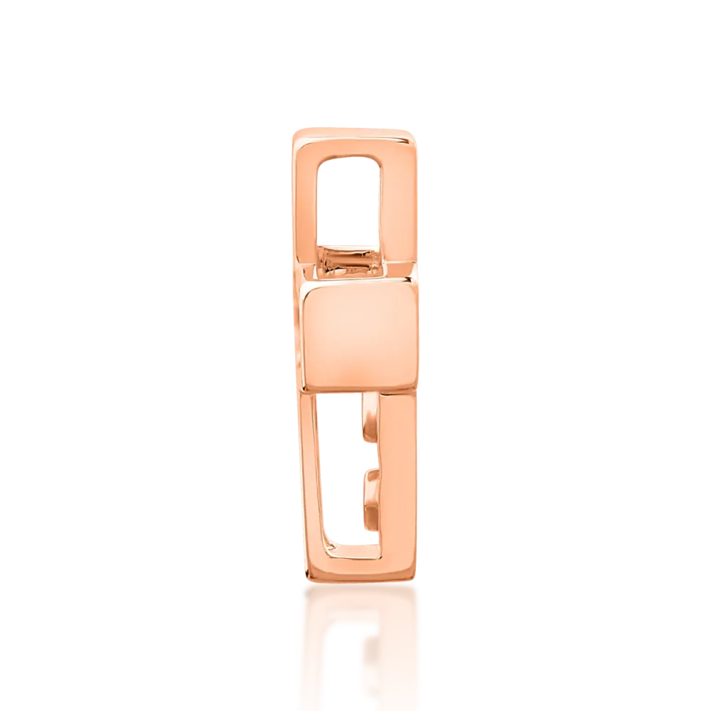 Pandantiv cruce din aur roz cu diamante de 0.029ct - imagine 3