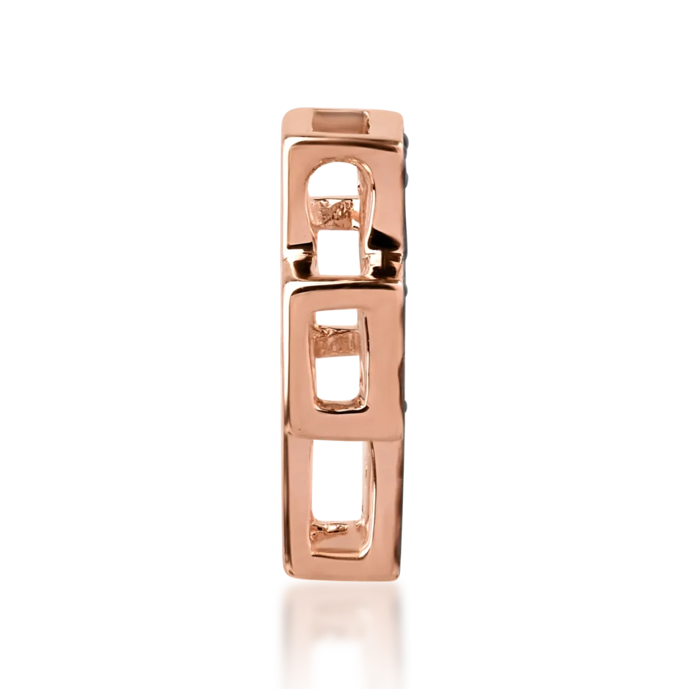 Pandantiv cruce din aur roz cu rubine de 0.22ct - imagine 3