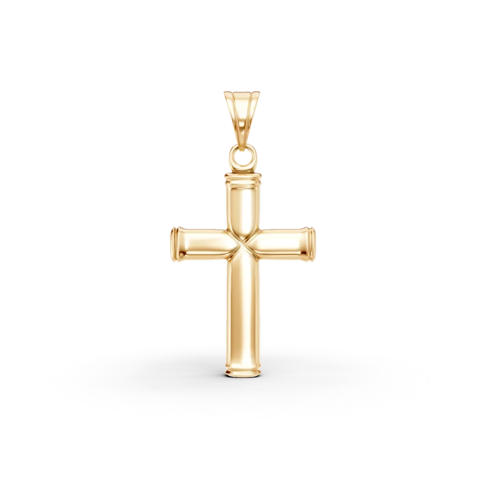 Pandantiv cruciulita din aur galben pentru barbati