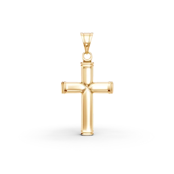 Pandantiv cruciulita din aur galben pentru barbati