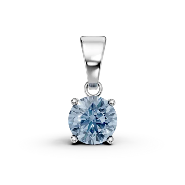 Pandantiv din aur alb cu acvamarin solitaire de 0.7ct