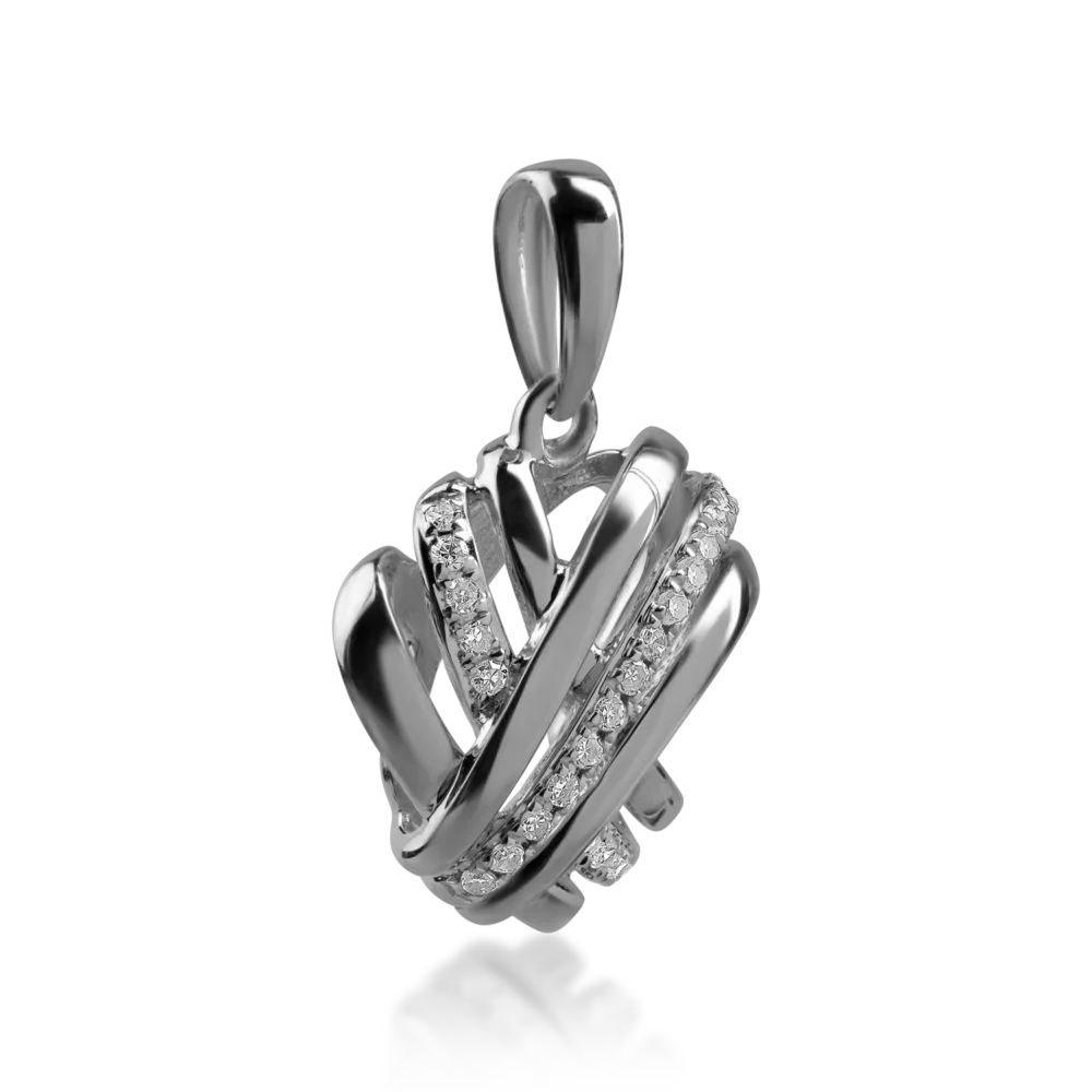 Pandantiv din aur alb cu diamante de 0.063ct