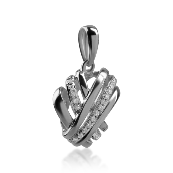 Pandantiv din aur alb cu diamante de 0.063ct