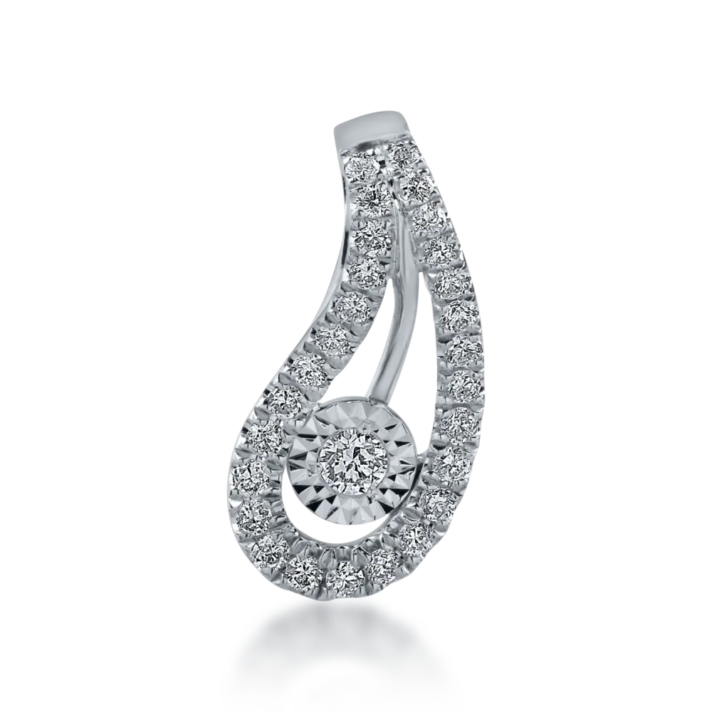 Pandantiv din aur alb cu diamante de 0.159ct
