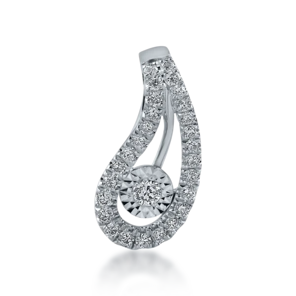 Pandantiv din aur alb cu diamante de 0.159ct