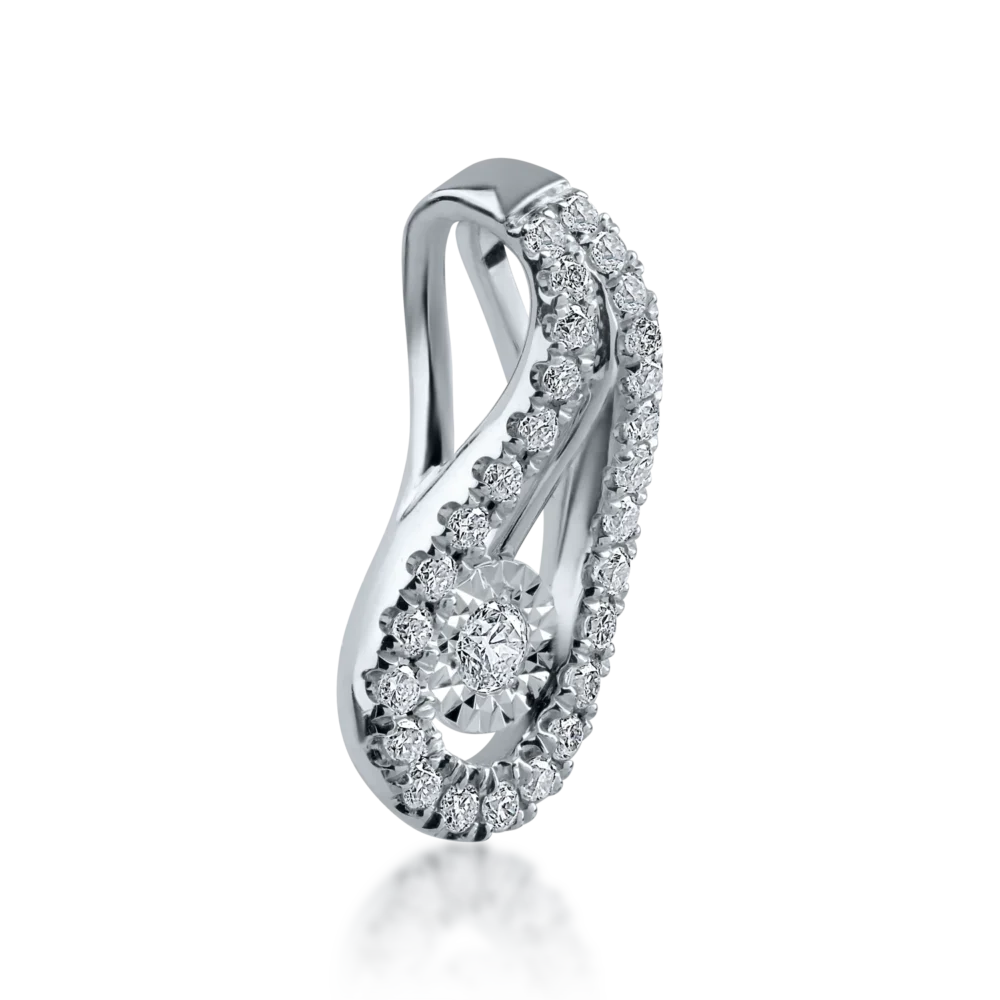 Pandantiv din aur alb cu diamante de 0.159ct - imagine 2