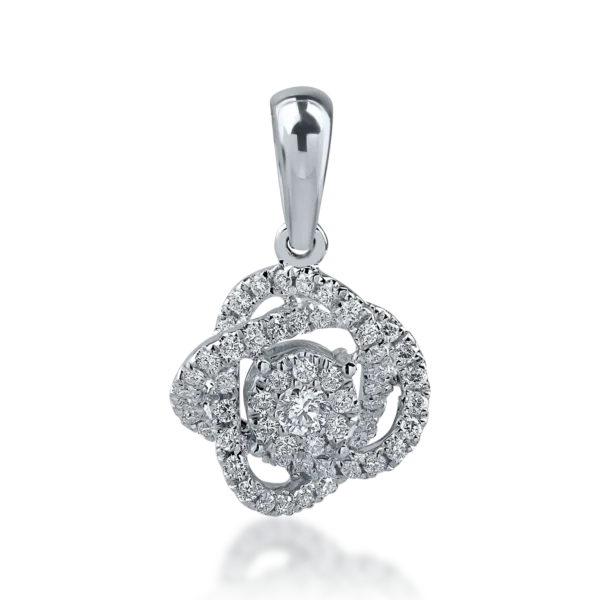 Pandantiv din aur alb cu diamante de 0.265ct