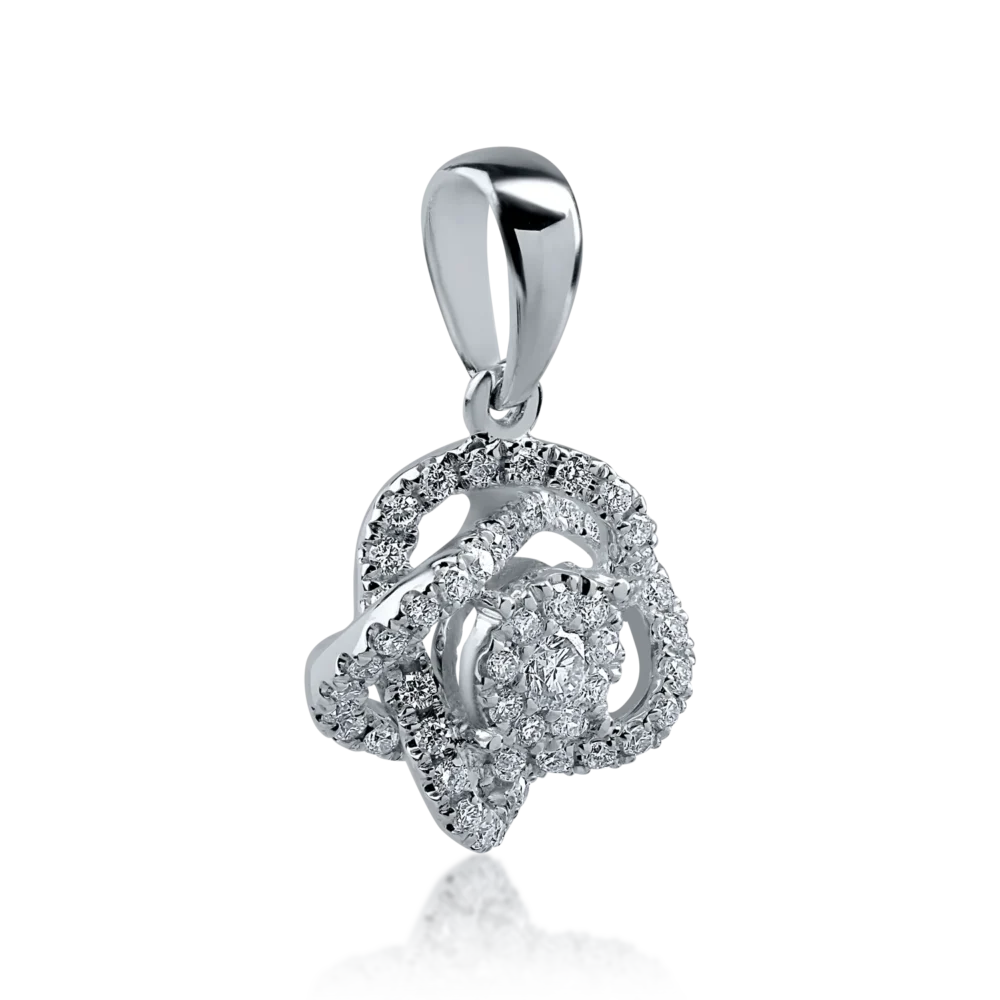 Pandantiv din aur alb cu diamante de 0.265ct - imagine 2