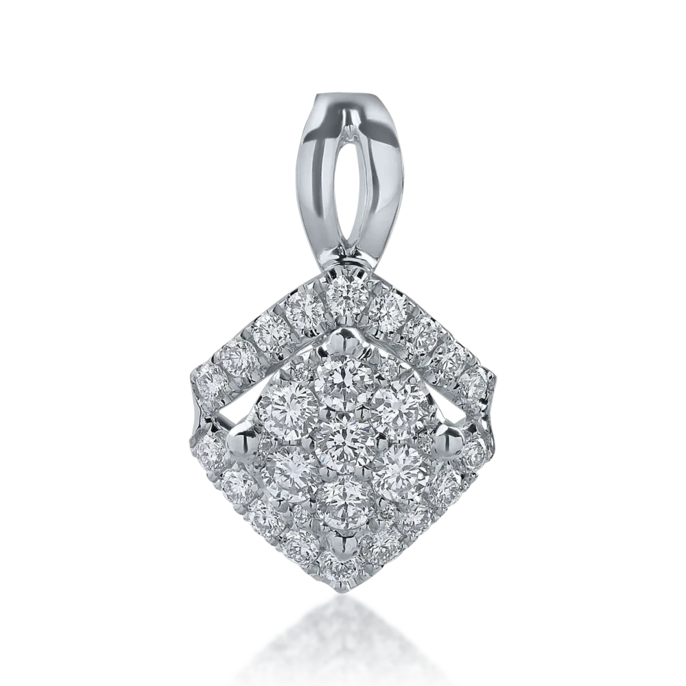 Pandantiv din aur alb cu diamante de 0.37ct