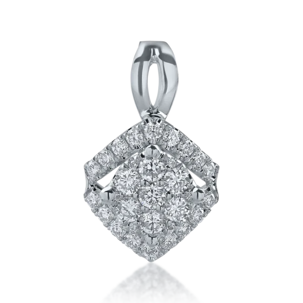 Pandantiv din aur alb cu diamante de 0.37ct