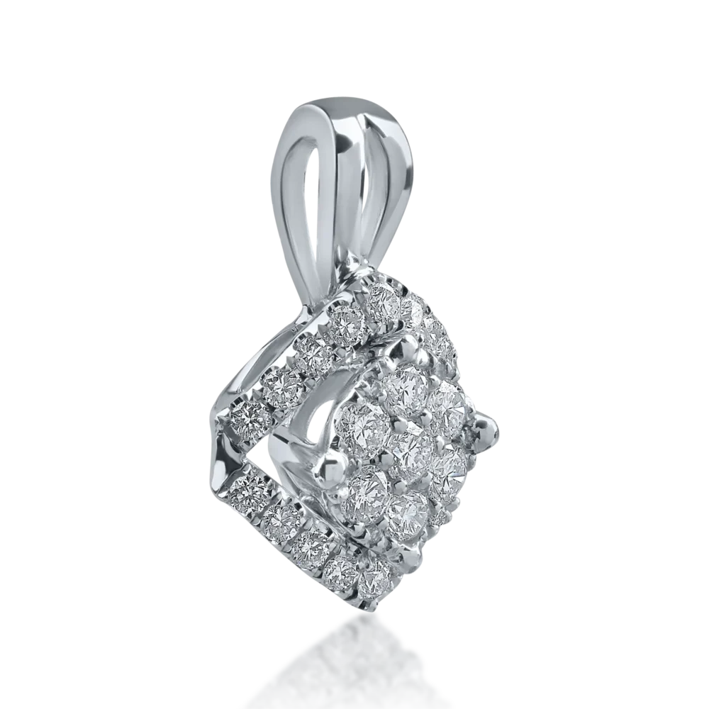 Pandantiv din aur alb cu diamante de 0.37ct - imagine 2