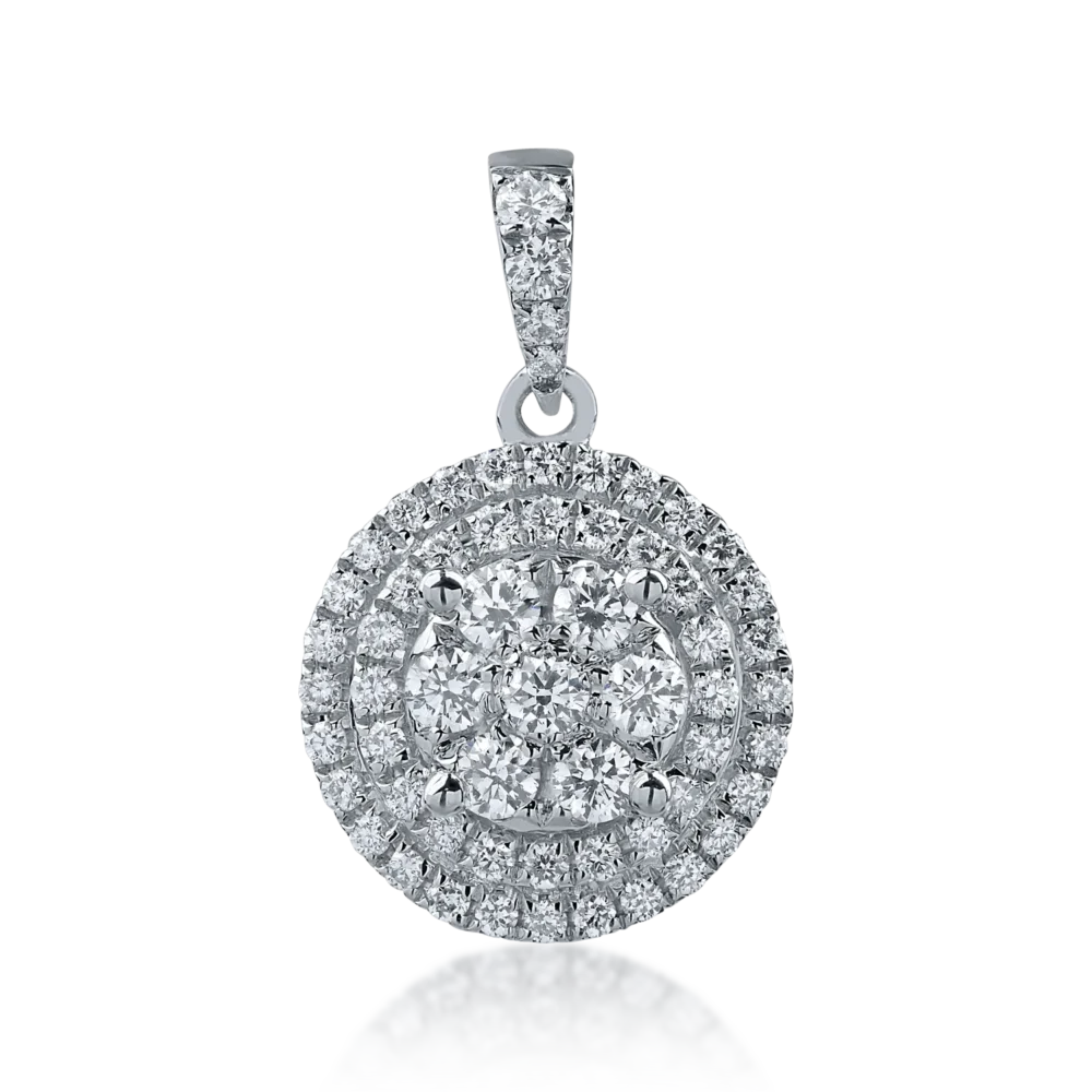Pandantiv din aur alb cu diamante de 0.37ct