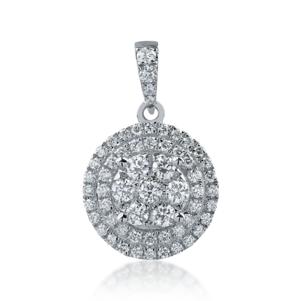 Pandantiv din aur alb cu diamante de 0.37ct