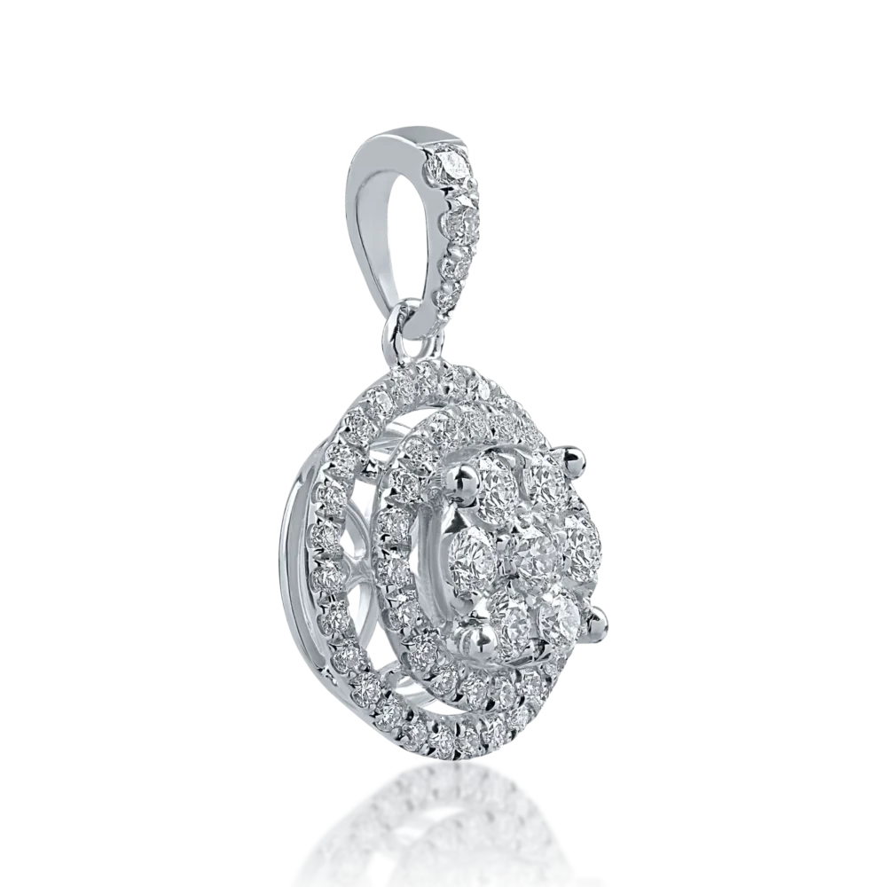 Pandantiv din aur alb cu diamante de 0.37ct - imagine 2
