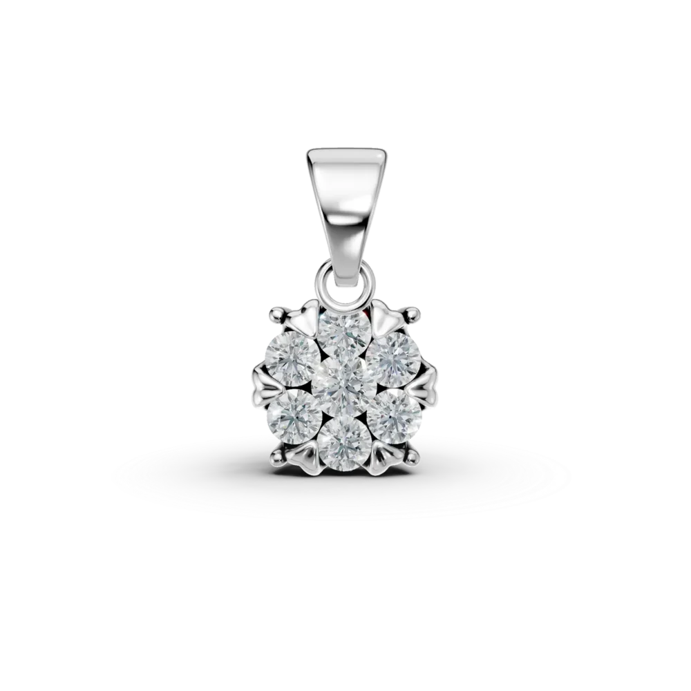 Pandantiv din aur alb cu diamante de 0.3ct