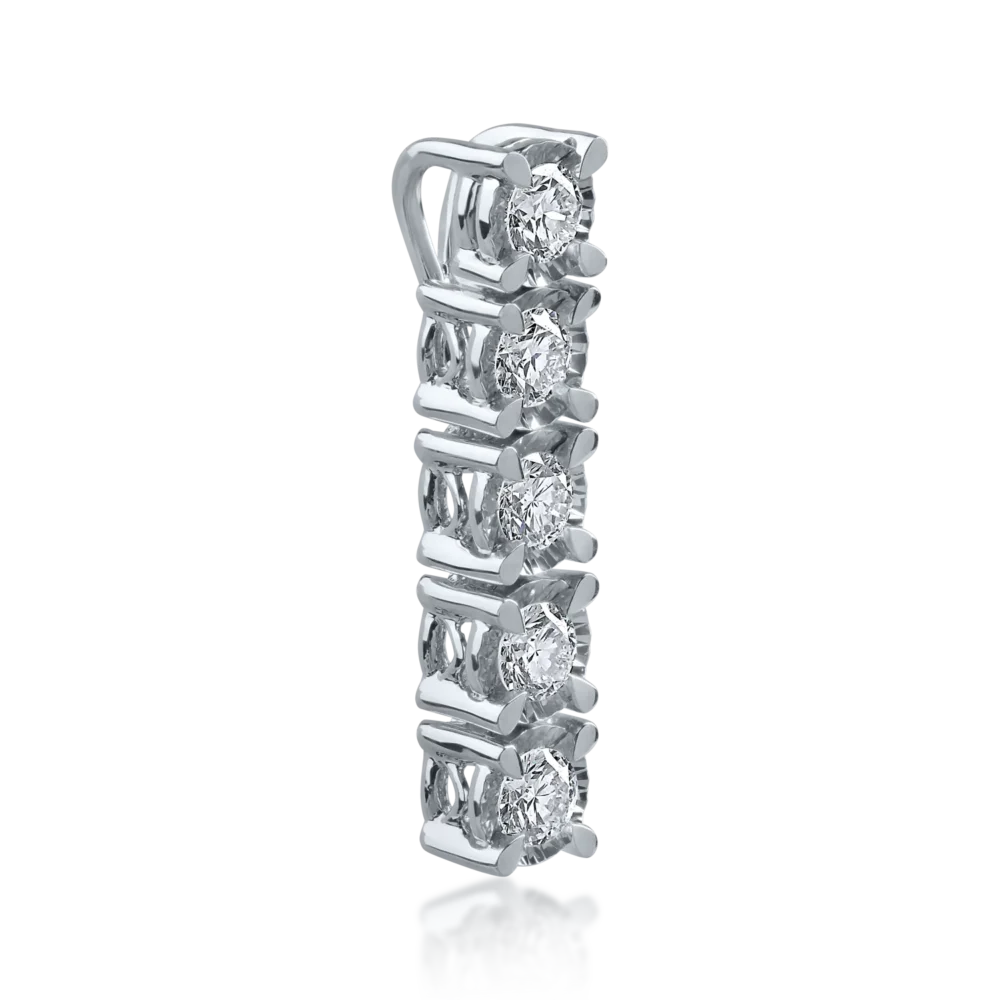 Pandantiv din aur alb cu diamante de 0.45ct - imagine 2