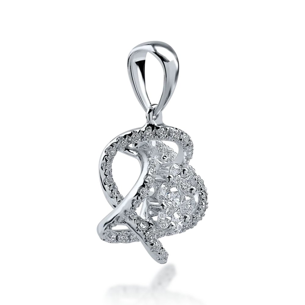 Pandantiv din aur alb cu diamante de 0.506ct - imagine 2