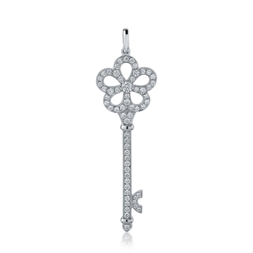 Pandantiv din aur alb cu diamante de 0.54ct