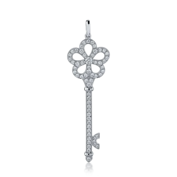 Pandantiv din aur alb cu diamante de 0.54ct