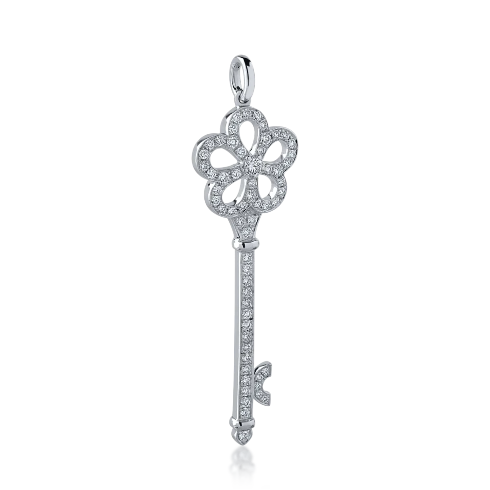 Pandantiv din aur alb cu diamante de 0.54ct - imagine 2