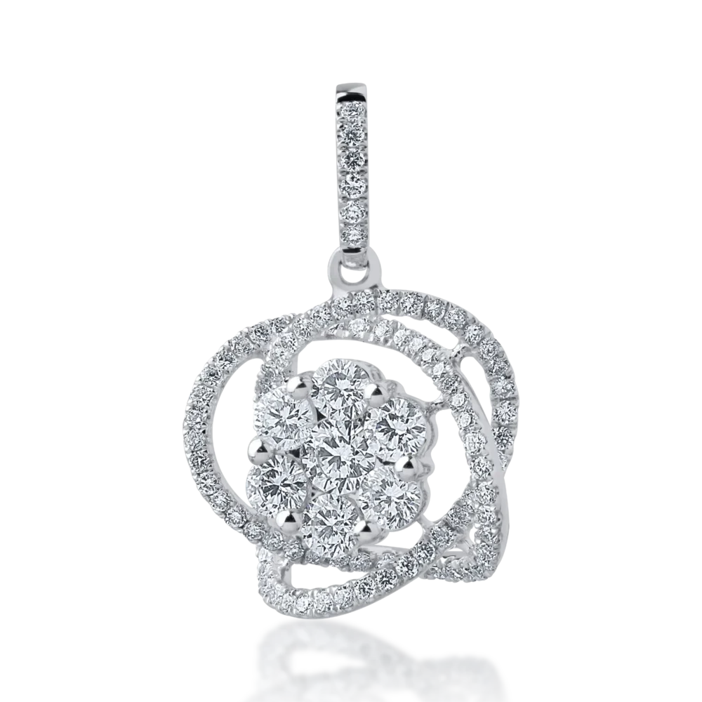 Pandantiv din aur alb cu diamante de 0.88ct