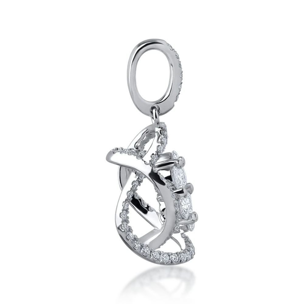 Pandantiv din aur alb cu diamante de 0.88ct - imagine 3