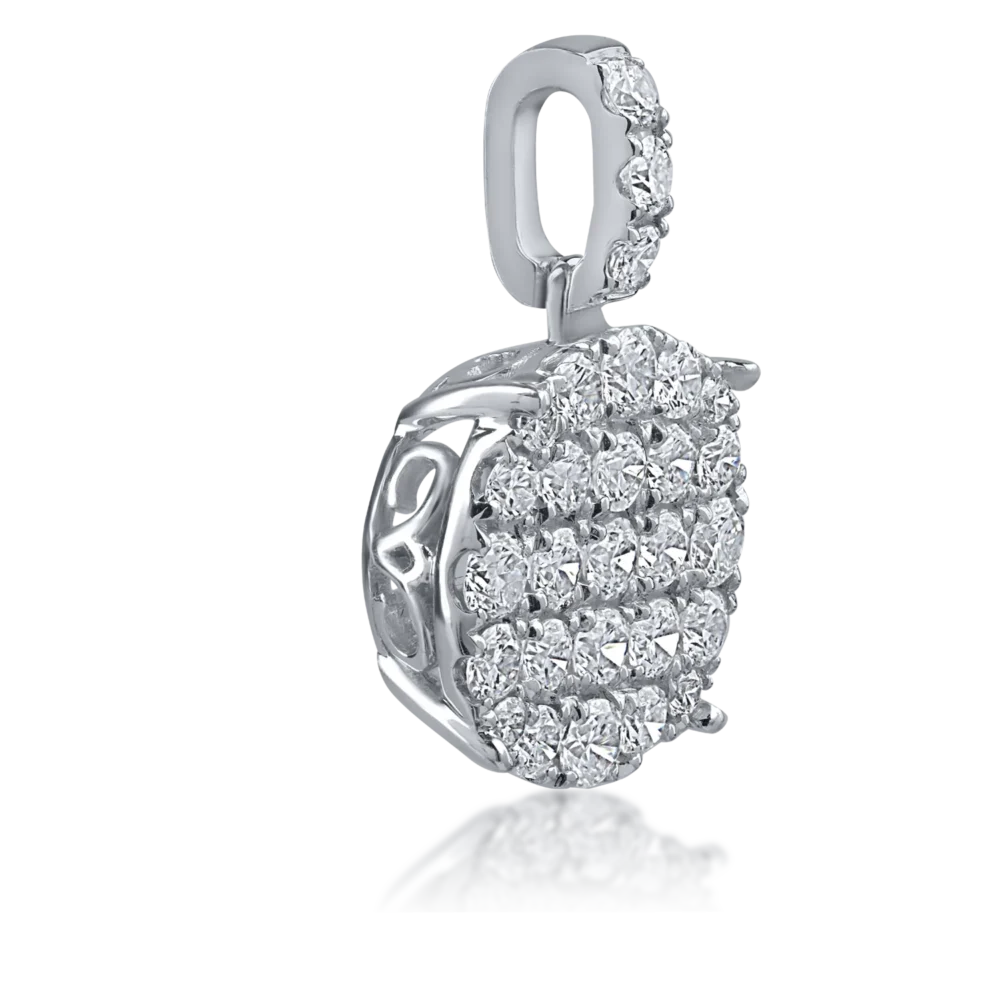 Pandantiv din aur alb cu diamante de 1.11ct - imagine 2