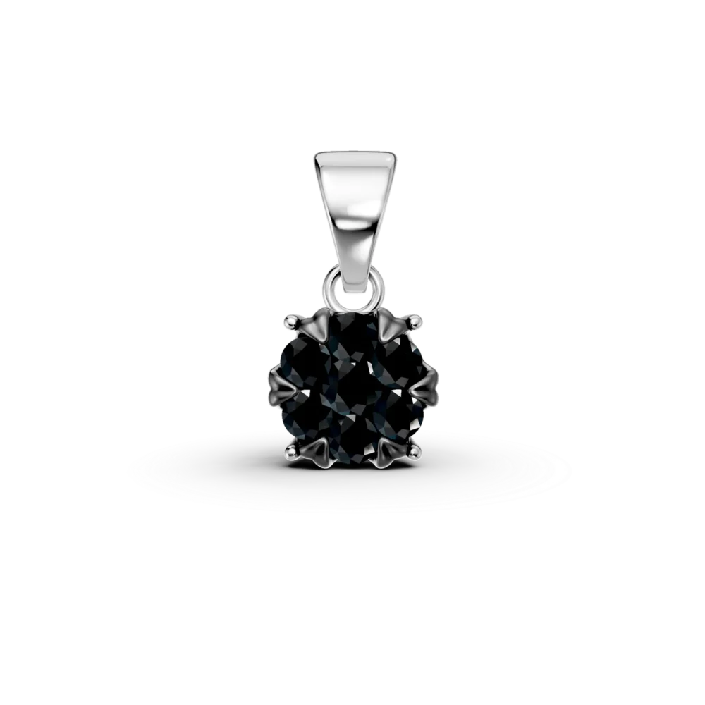 Pandantiv din aur alb cu diamante negre de 0.2ct