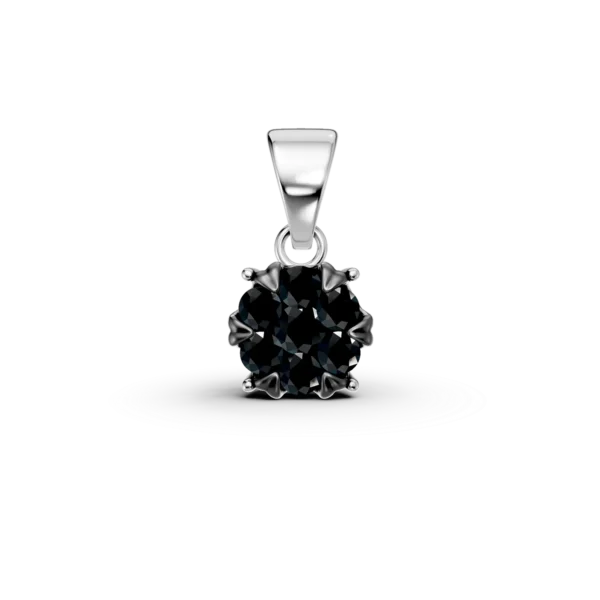 Pandantiv din aur alb cu diamante negre de 0.2ct
