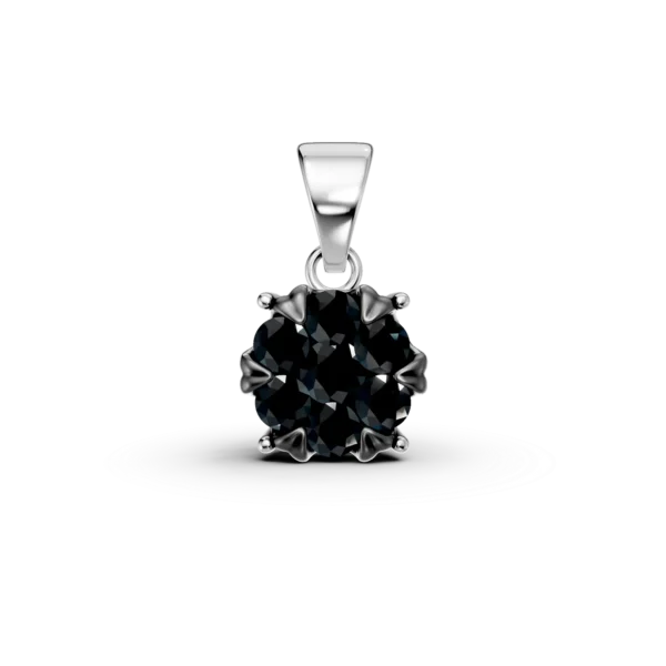 Pandantiv din aur alb cu diamante negre de 0.4ct