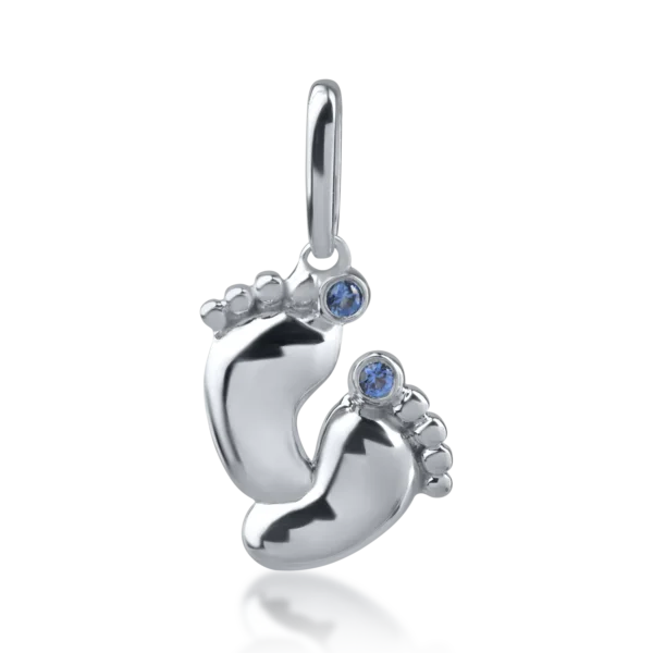 Pandantiv din aur alb cu safire de 0.02ct