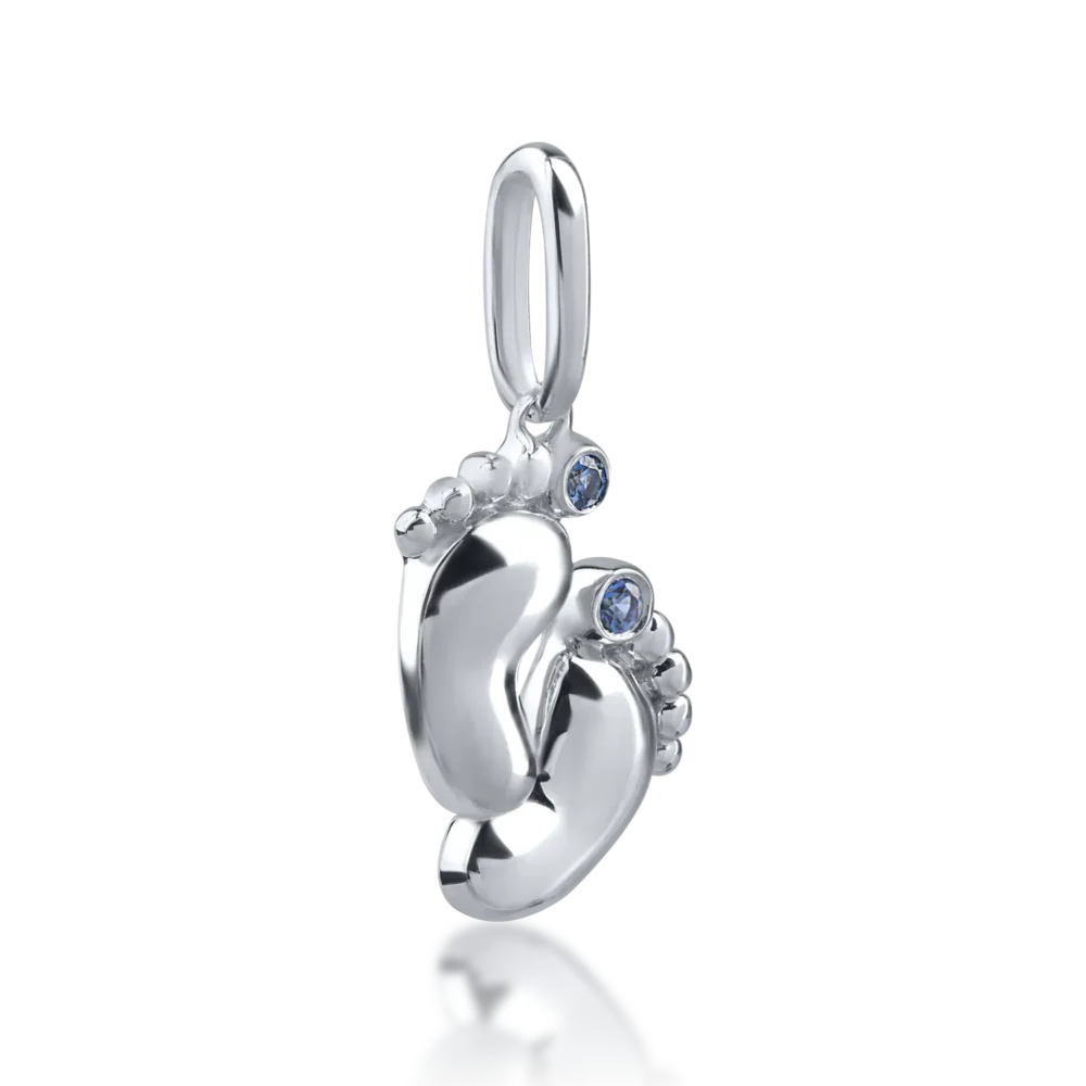 Pandantiv din aur alb cu safire de 0.02ct - imagine 2