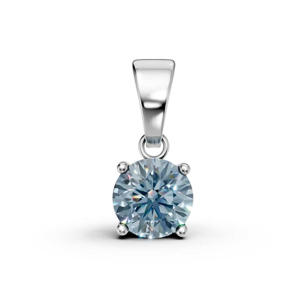 Pandantiv din aur alb cu topaz london blue de 1.01ct