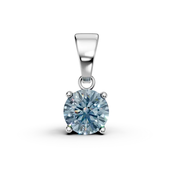 Pandantiv din aur alb cu topaz london blue de 1.01ct