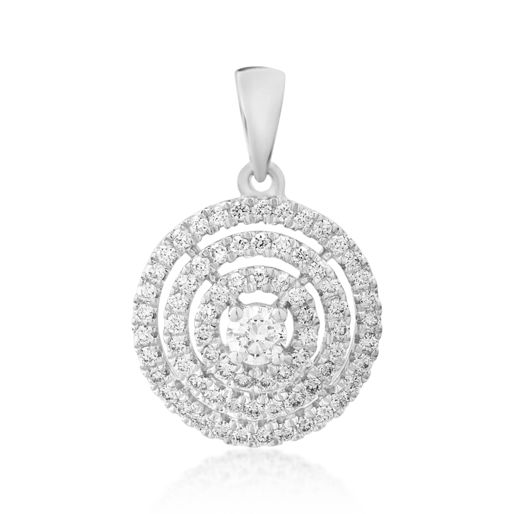 Pandantiv din aur alb cu diamant de 0.07ct si diamante de 0.2ct