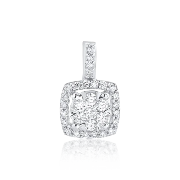 Pandantiv din aur alb cu diamante de 0.235ct