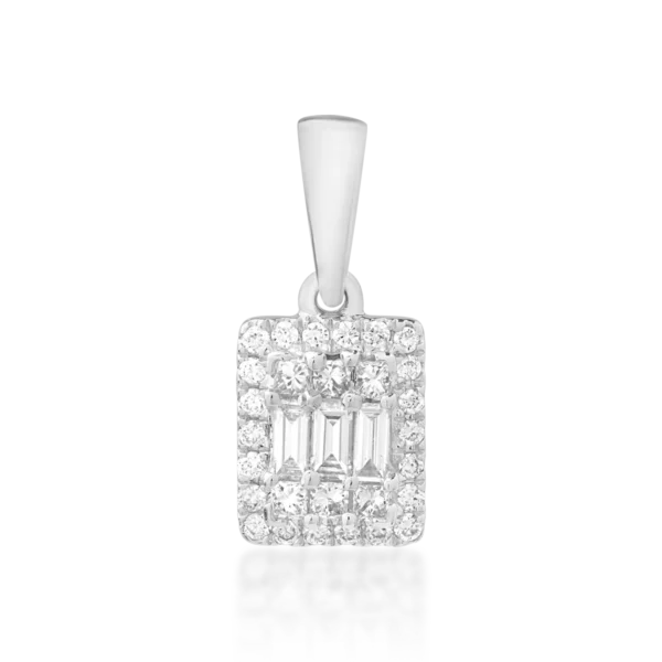 Pandantiv din aur alb cu diamante de 0.26ct