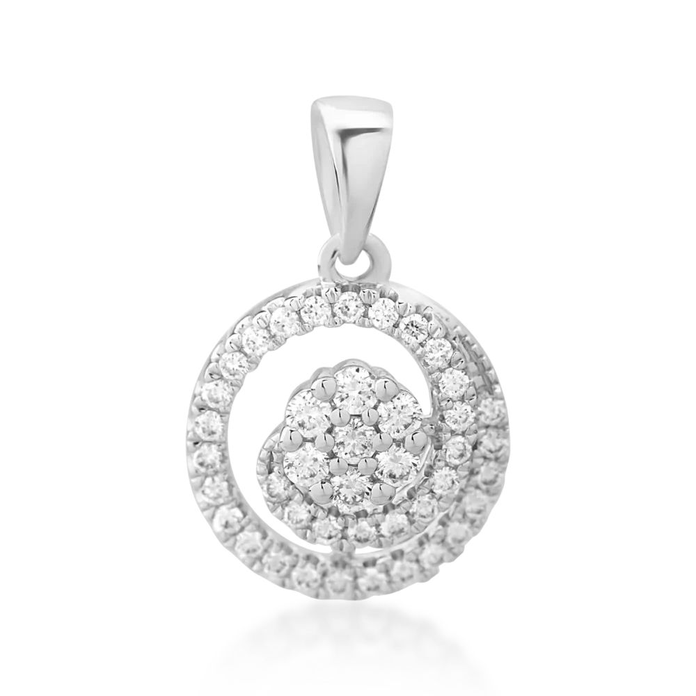 Pandantiv din aur alb cu diamante de 0.2ct