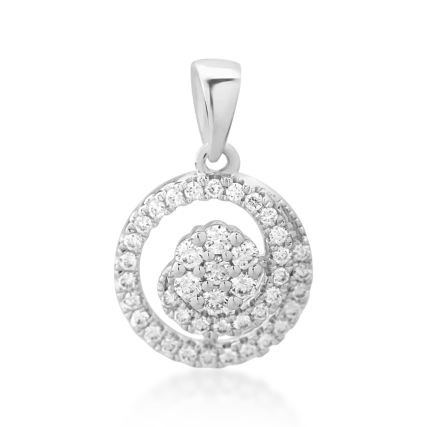 Pandantiv din aur alb cu diamante de 0.2ct