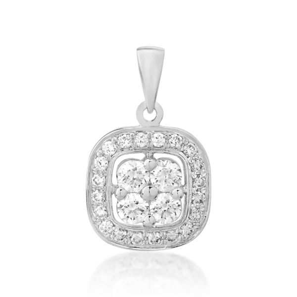 Pandantiv din aur alb cu diamante de 0.35ct