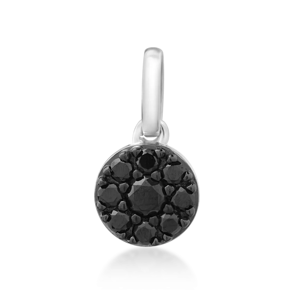 Pandantiv din aur alb cu diamante negre de 0.218ct