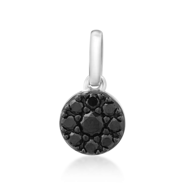 Pandantiv din aur alb cu diamante negre de 0.218ct